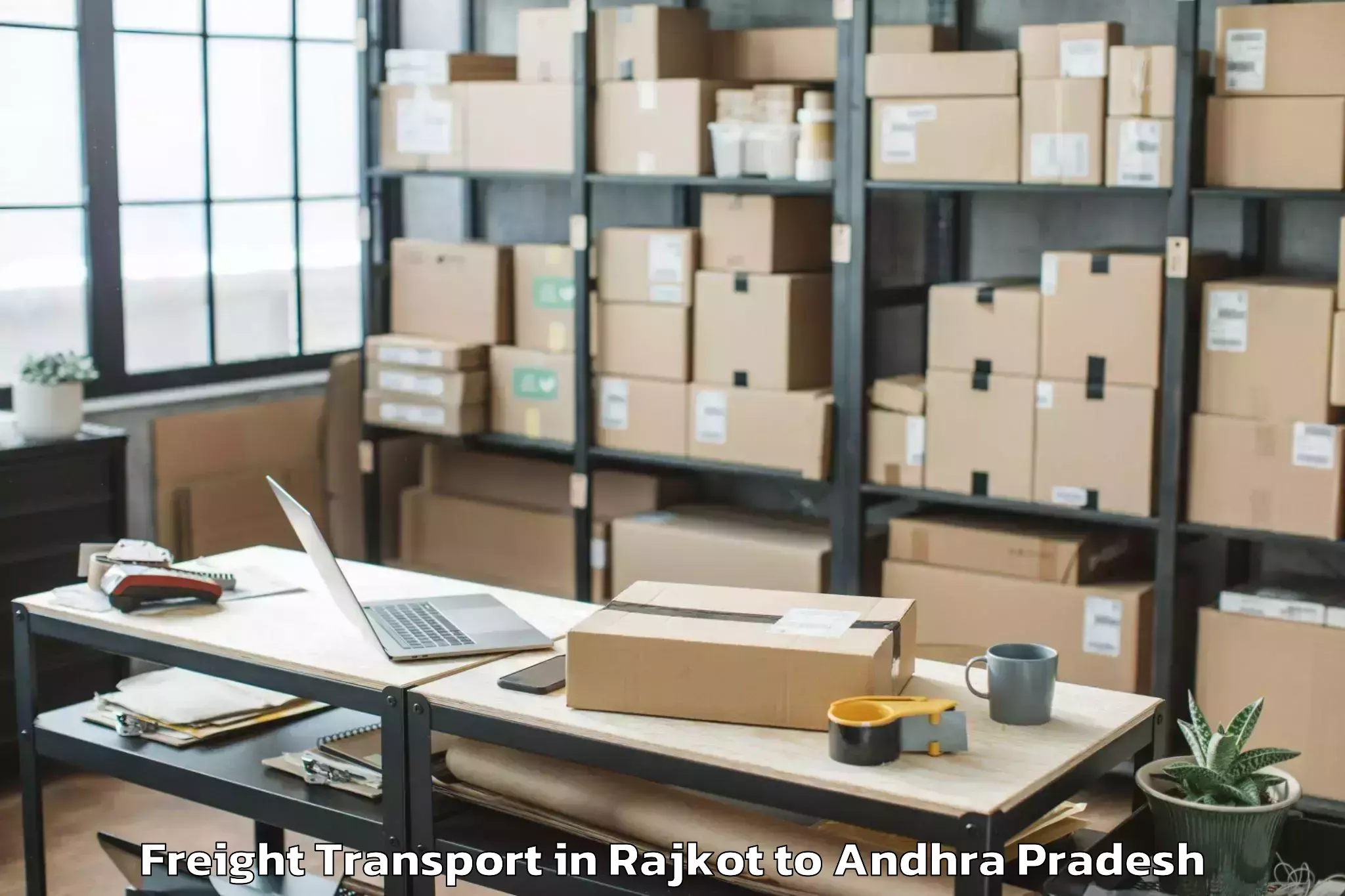 Top Rajkot to Achanta Freight Transport Available